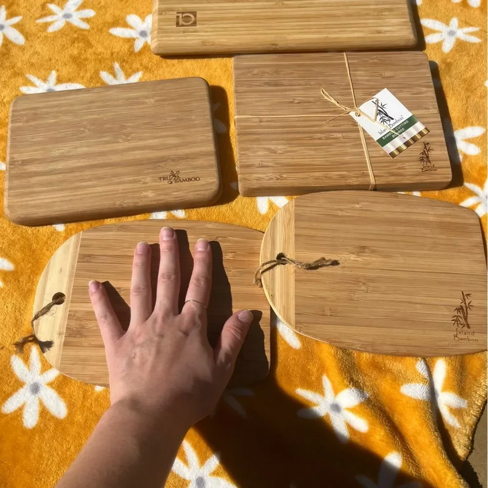 NWT & NWOT Island Bamboo Small Cutting Board Set 5ps Kitchen Starter Kit